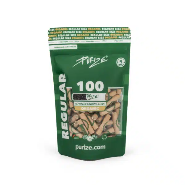 Pack da 100 Filtri a carboni attivi Purize Regular 9mm Organic