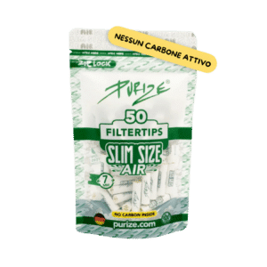 Fronte Pack da 50 Filtri a carboni attivi Purize Slim Air 7mm