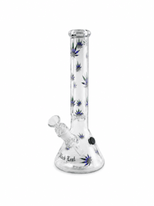 Black Leaf Pastel Leaves Beaker Bong Ice in vetro borosilicato trasparente con decorazioni colorate