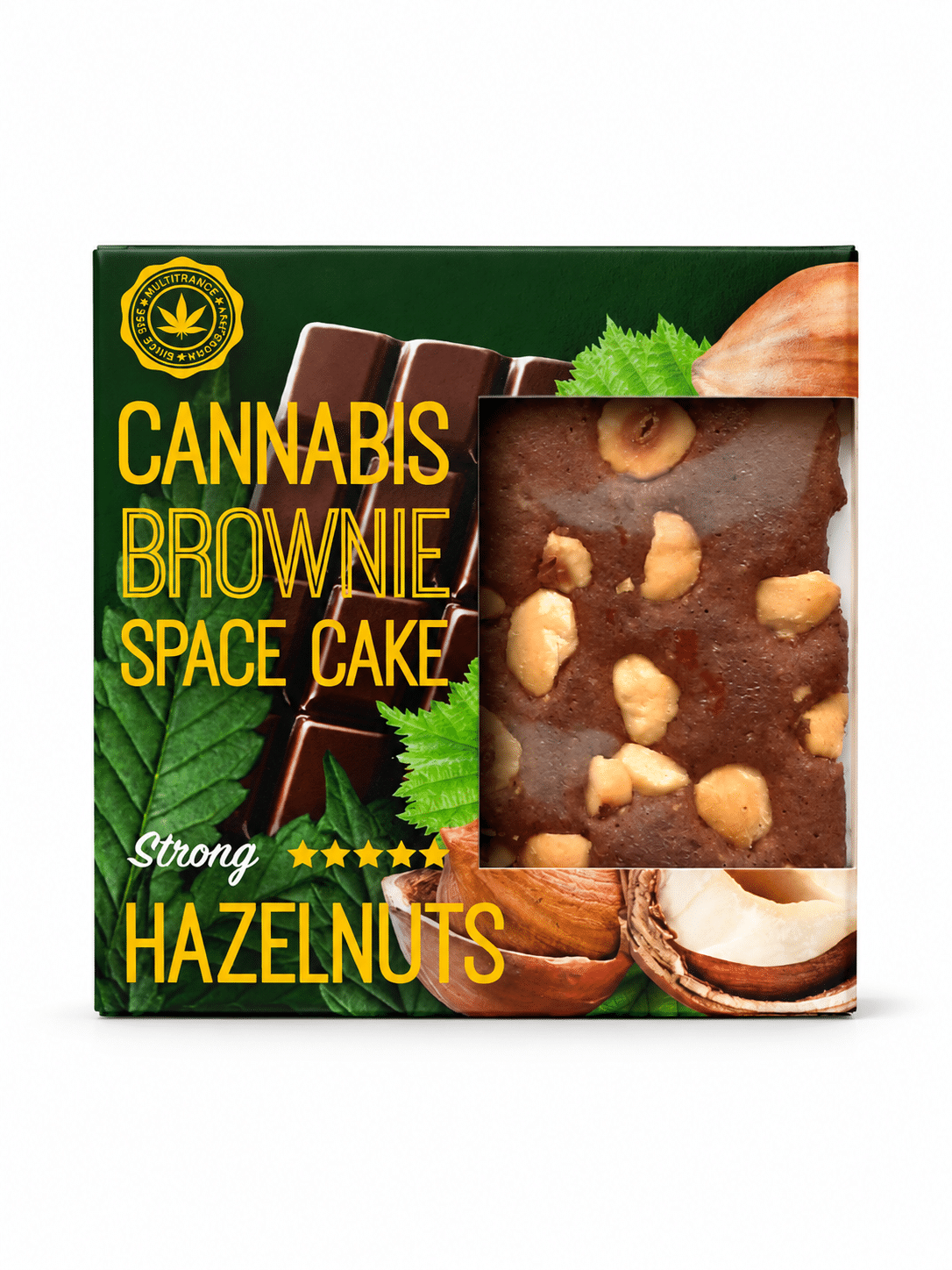 Boxed Cannabis Brownie Multitrance Hazelnut Strong da 100 g