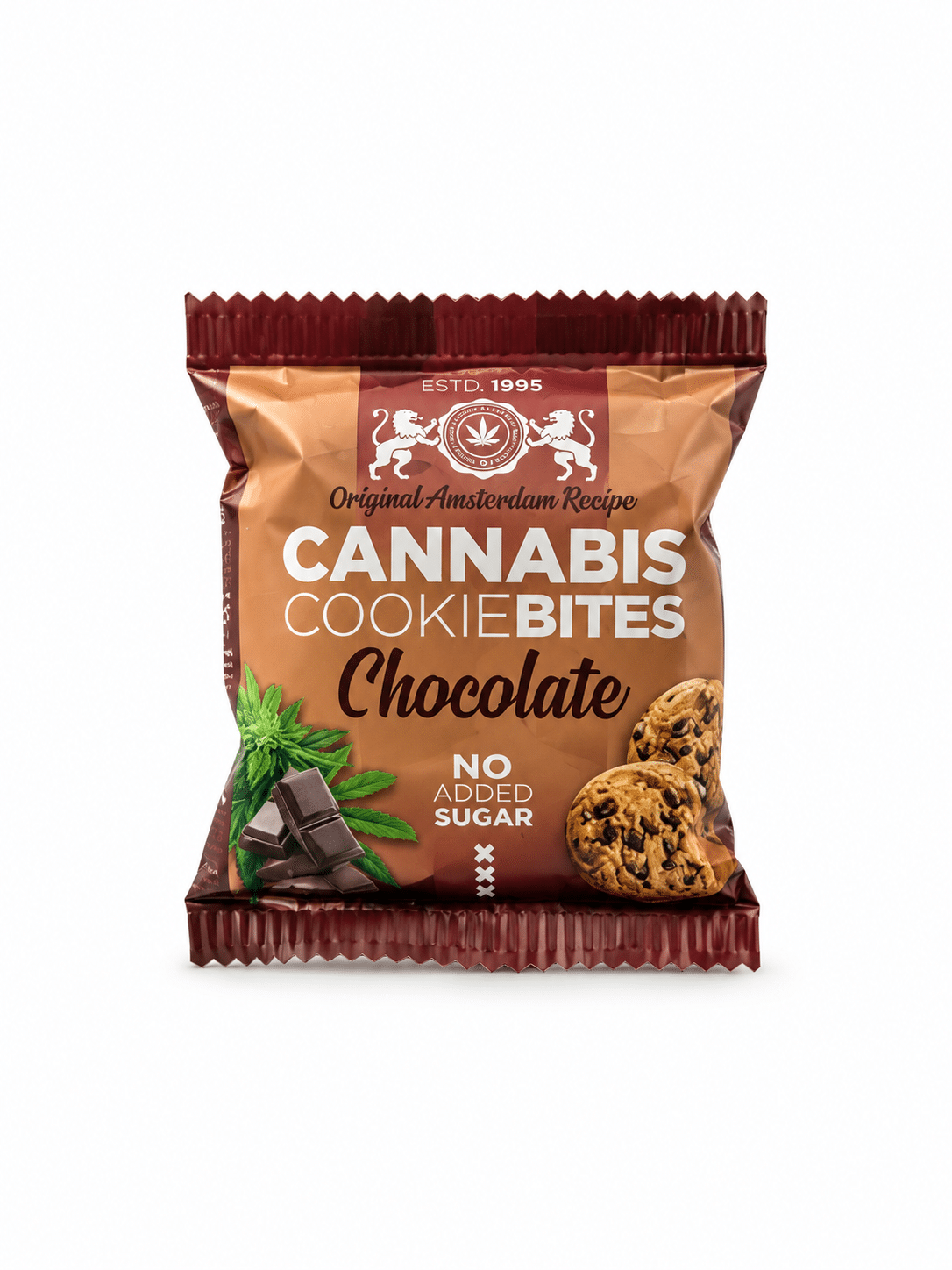 Confezione Cannabis Cookiebites Multitrance al cioccolato da 22 g