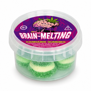 Vasetto Gummy Pot Brain Melting Multitrance visto lateralmente e leggermente dall'alto