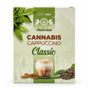 Confezione frontale Hemp Coffee Instant Cappuccino Multitrance alla canapa