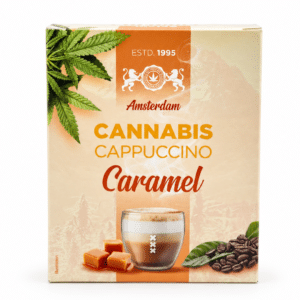 Confezione frontale Hemp Coffee Instant Caramel Cappuccino Multitrance