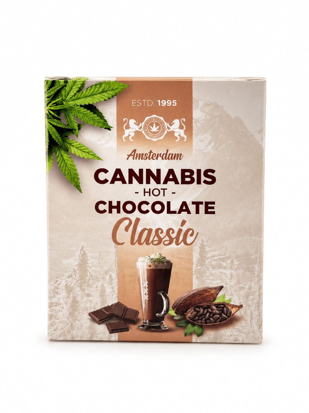 Confezione frontale Hemp Hot Chocolate Instant Multitrance alla canapa