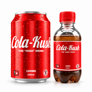 Cola Kush THComida con bottiglia da 50 mg e lattina da 150 mg
