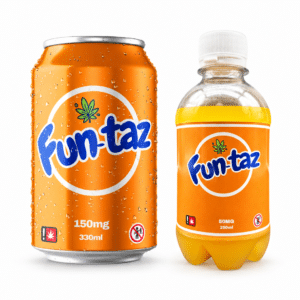 Fun-Taz THComida con bottiglia da 50 mg e lattina da 150 mg