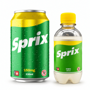 Sprix THComida con bottiglia da 50 mg e lattina da 150 mg